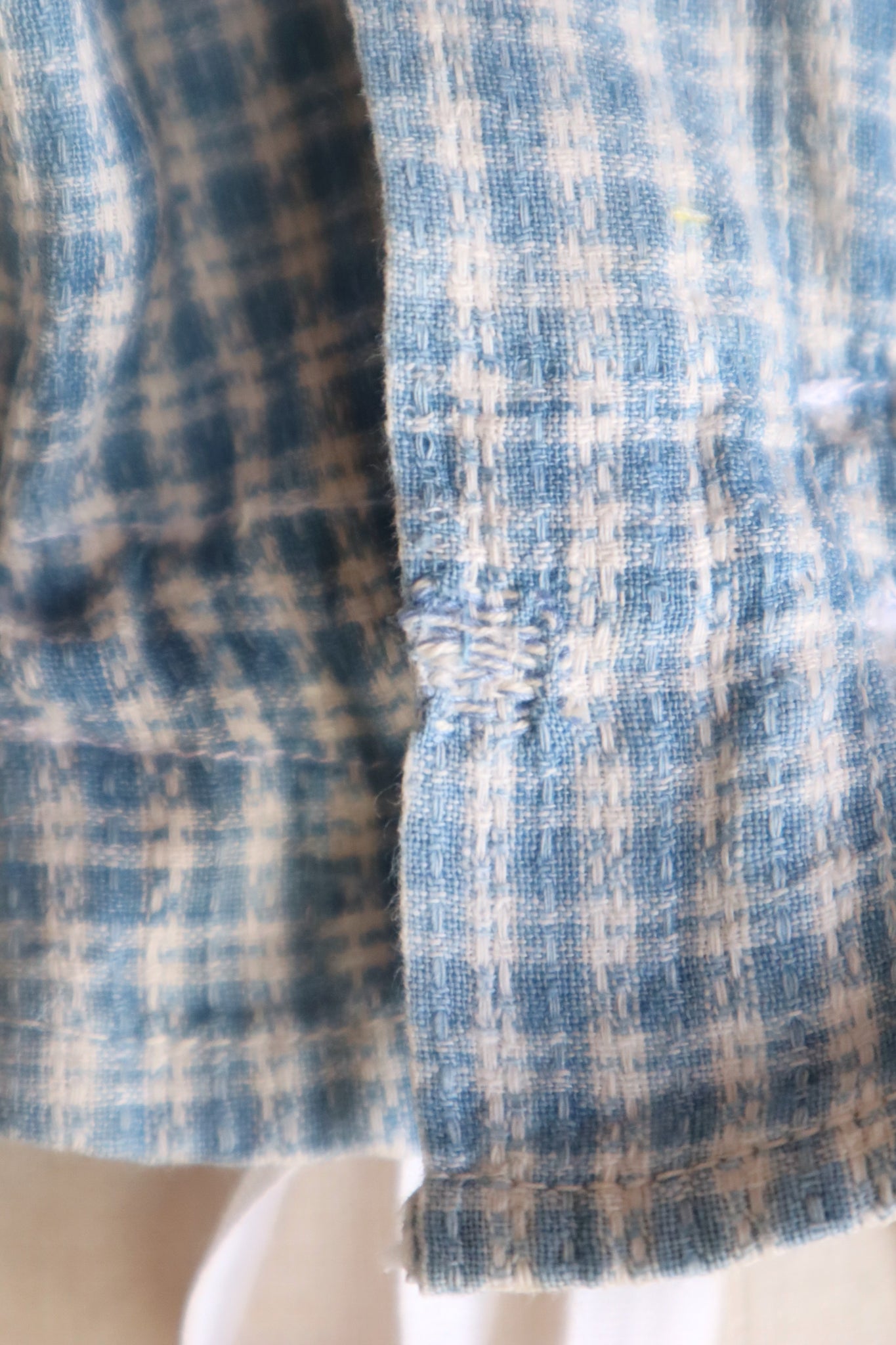 1910s Gingham Check Sailor Blouse