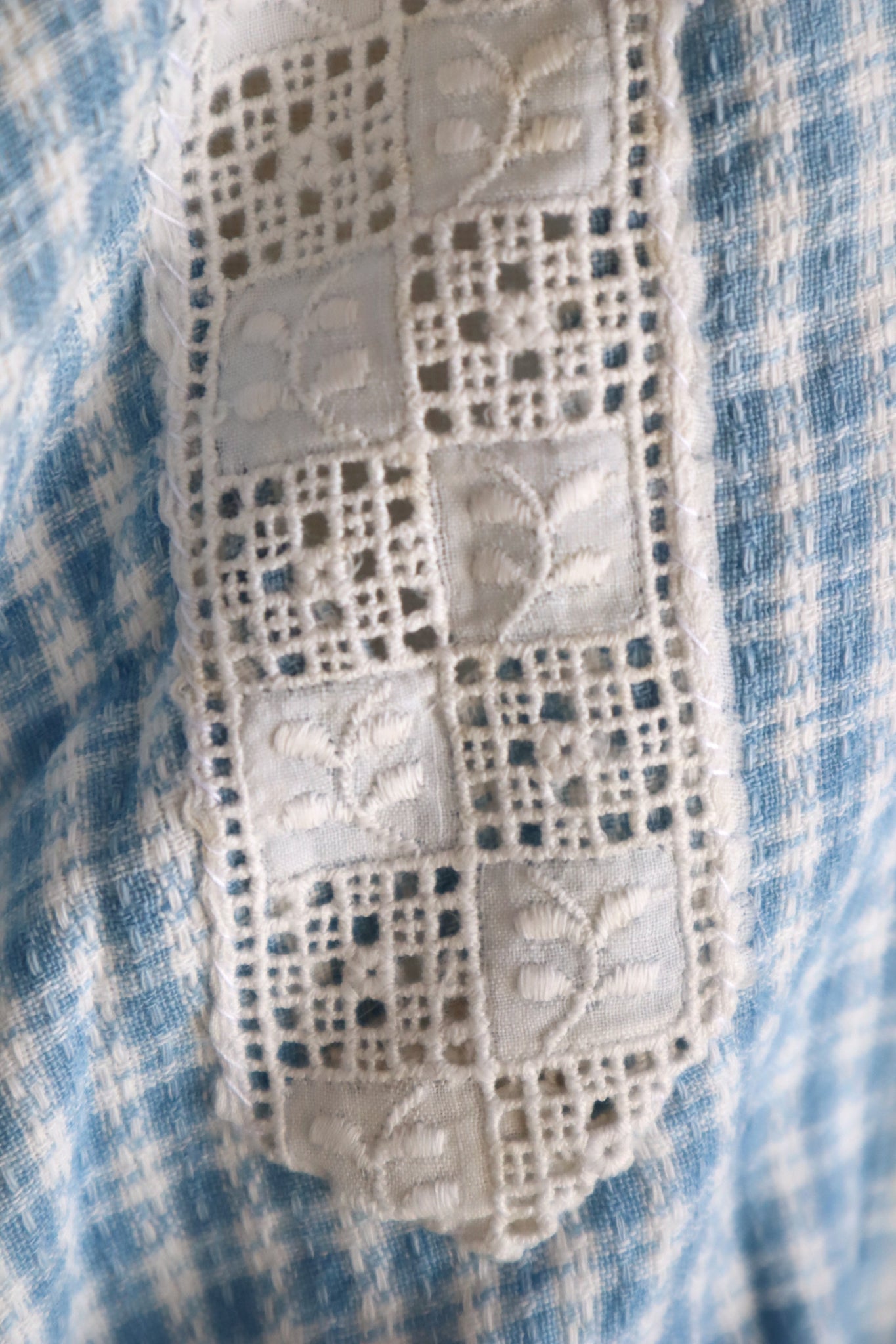 1910s Gingham Check Sailor Blouse