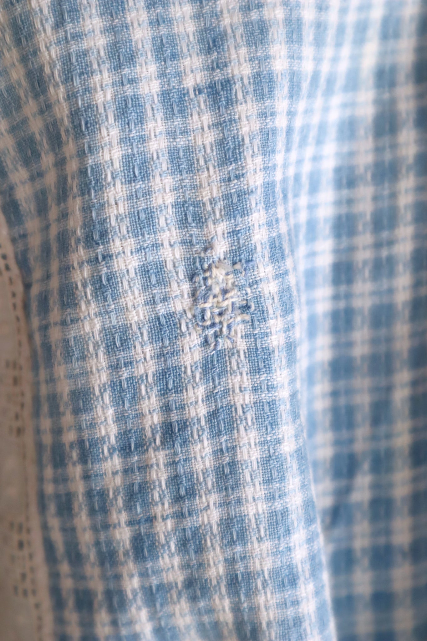 1910s Gingham Check Sailor Blouse