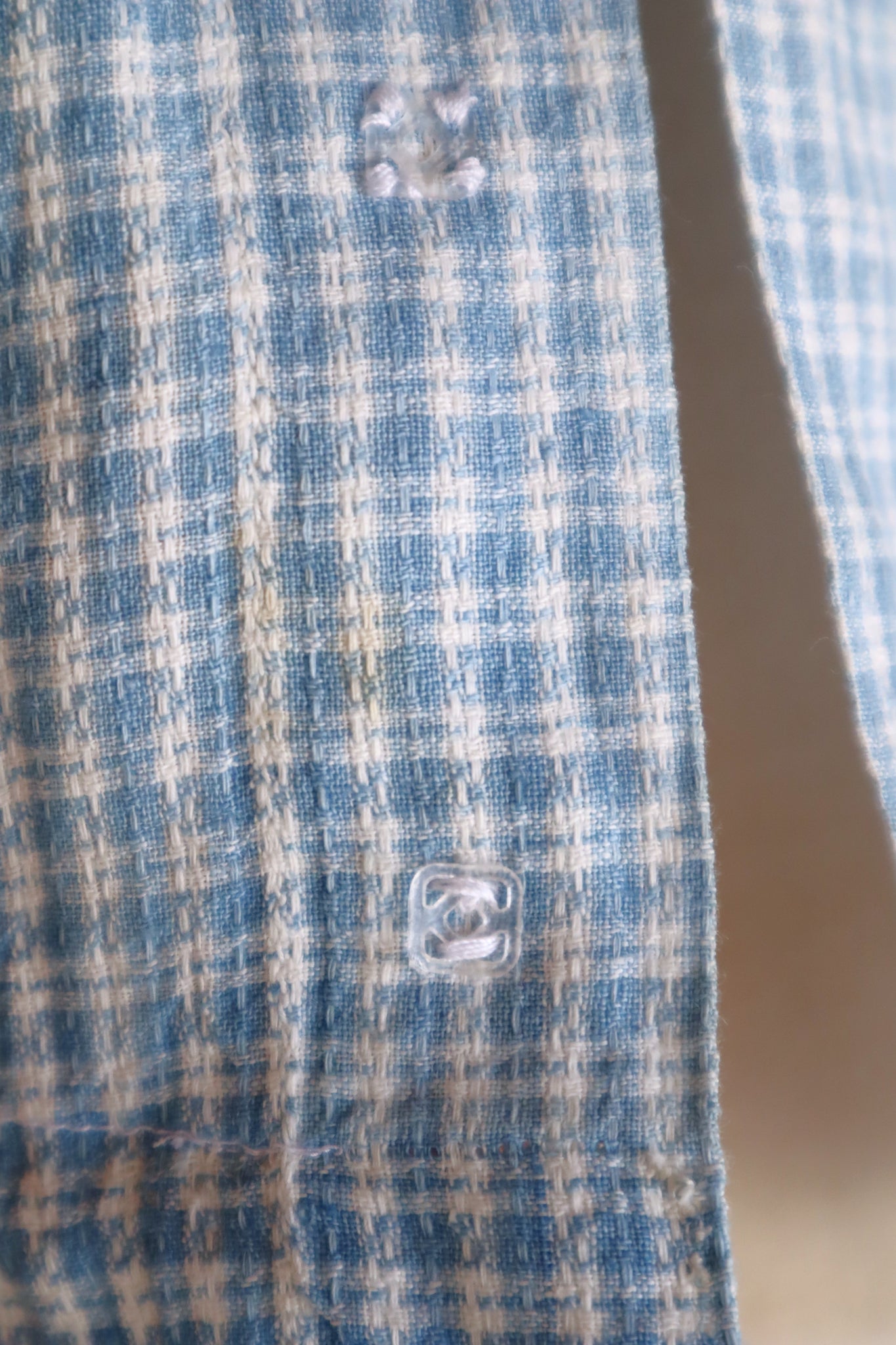 1910s Gingham Check Sailor Blouse