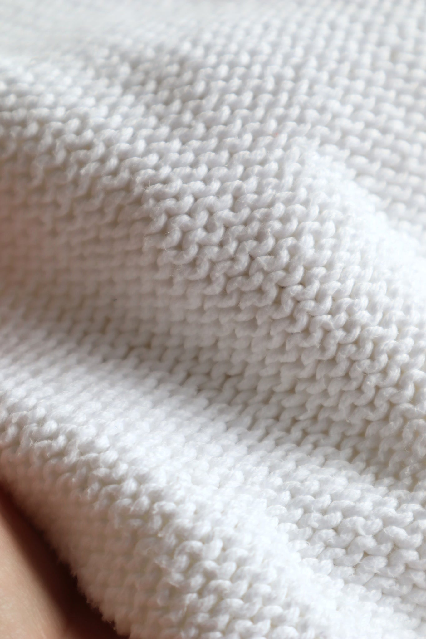 80s Hand Knit White Cotton Cardigan