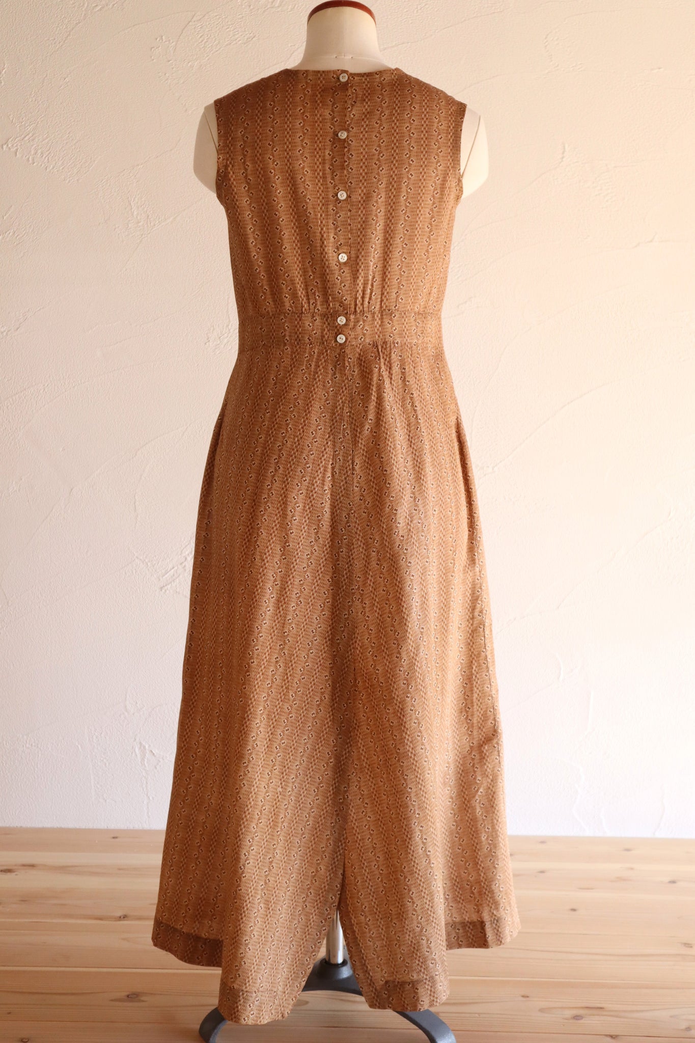 19th Brown Calico Cotton Dress