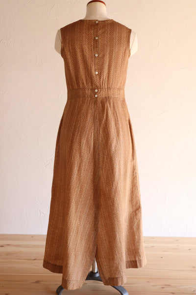 19th Brown Calico Cotton Dress