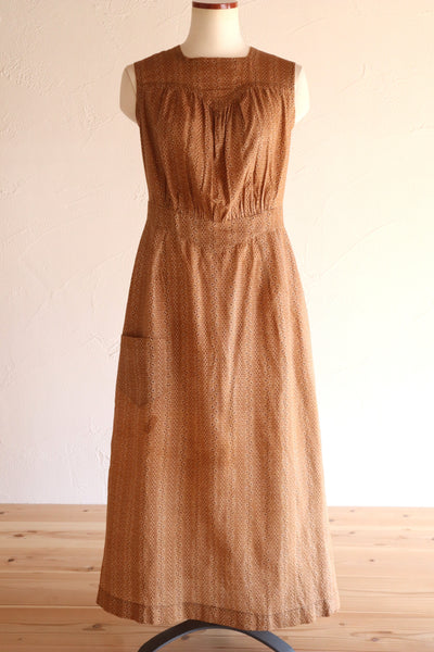 19th Brown Calico Cotton Dress