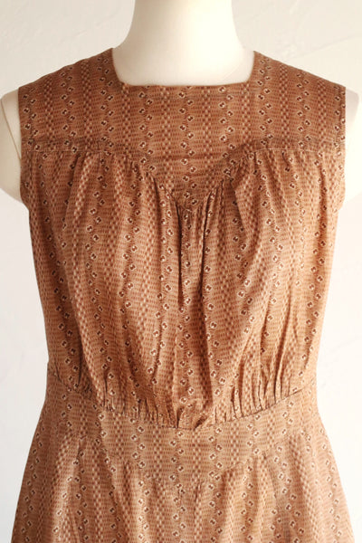 19th Brown Calico Cotton Dress