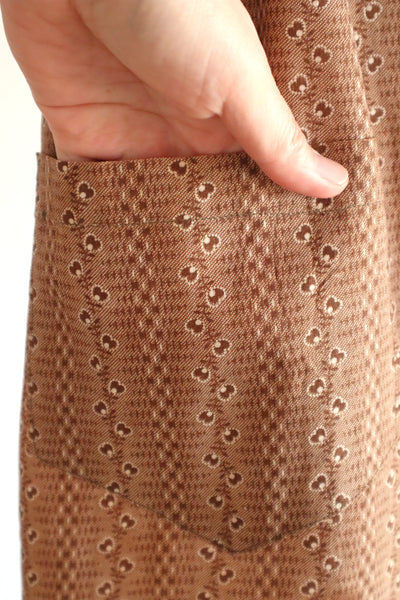 19th Brown Calico Cotton Dress