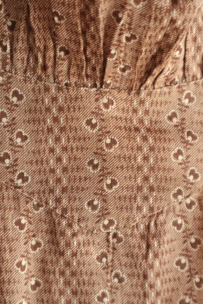 19th Brown Calico Cotton Dress