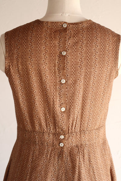 19th Brown Calico Cotton Dress