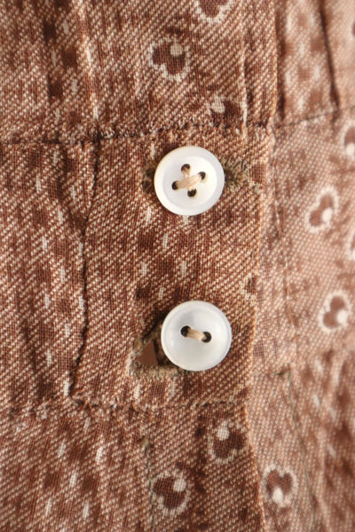 19th Brown Calico Cotton Dress