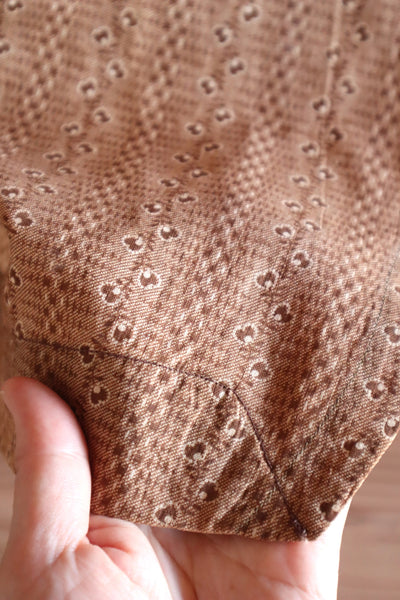19th Brown Calico Cotton Dress
