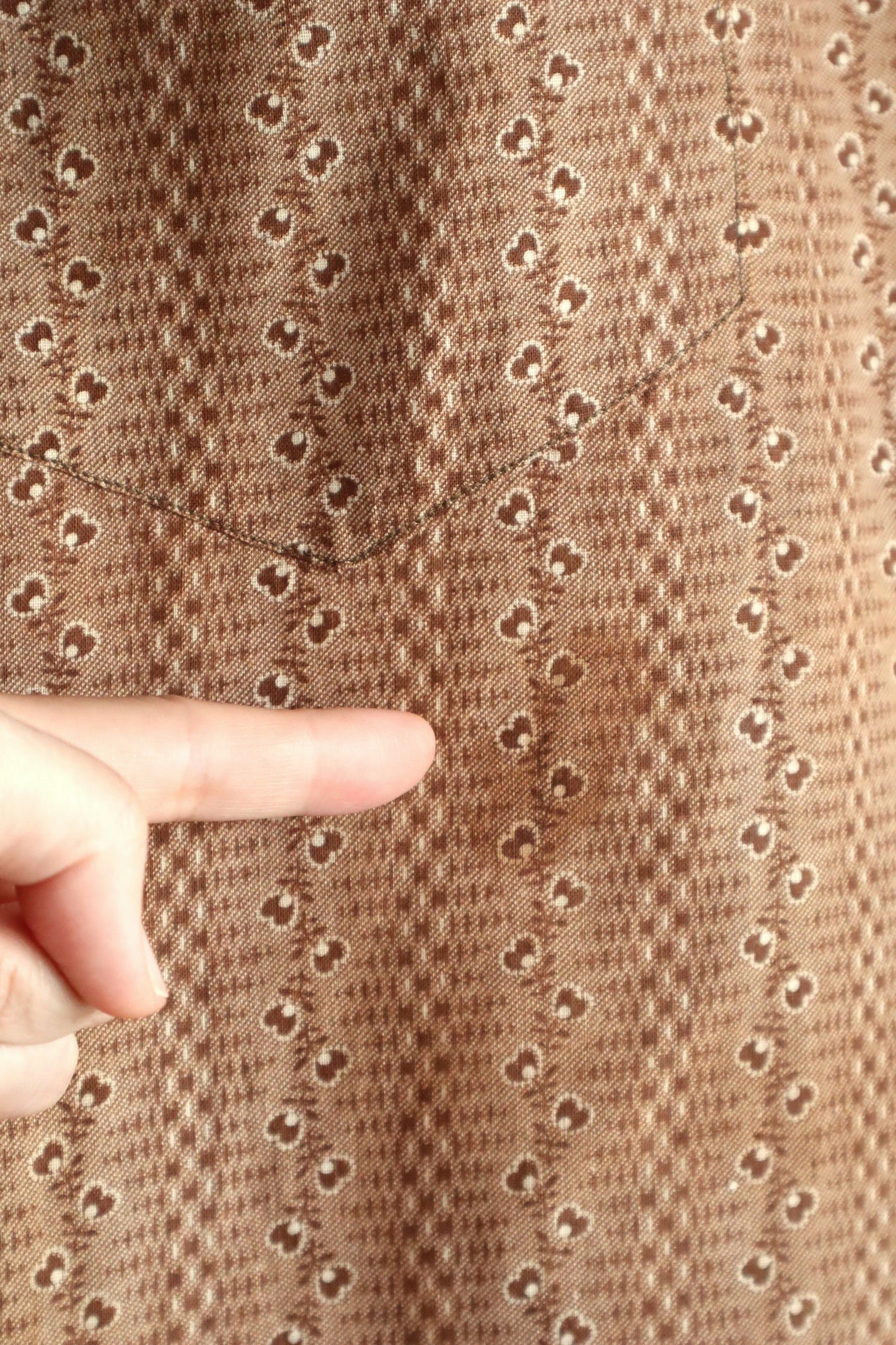 19th Brown Calico Cotton Dress