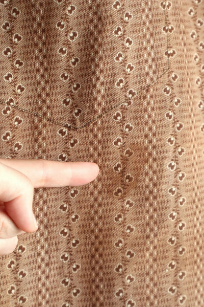 19th Brown Calico Cotton Dress