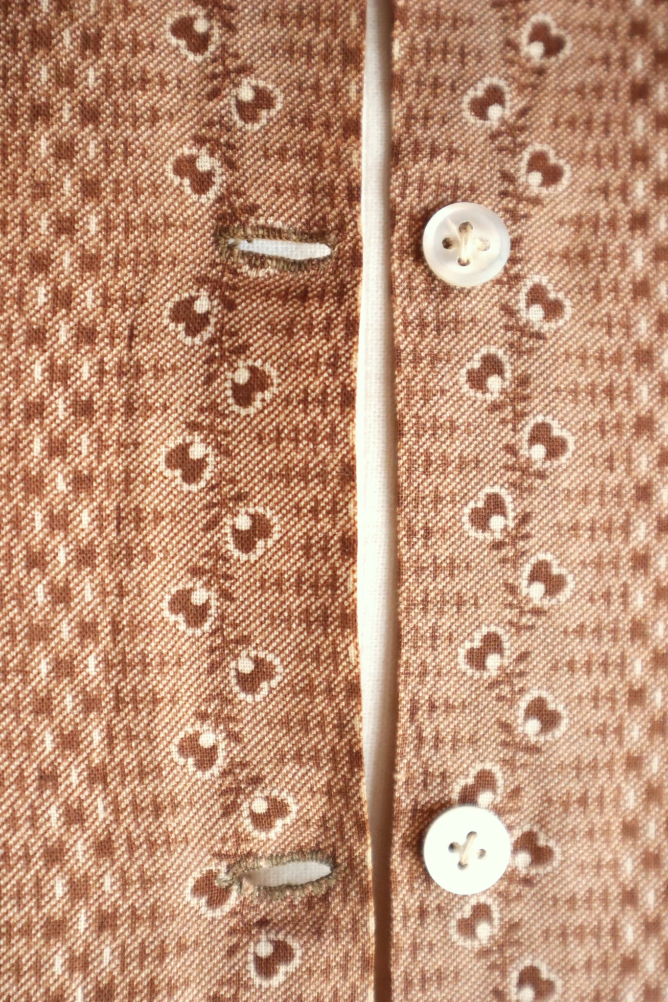 19th Brown Calico Cotton Dress