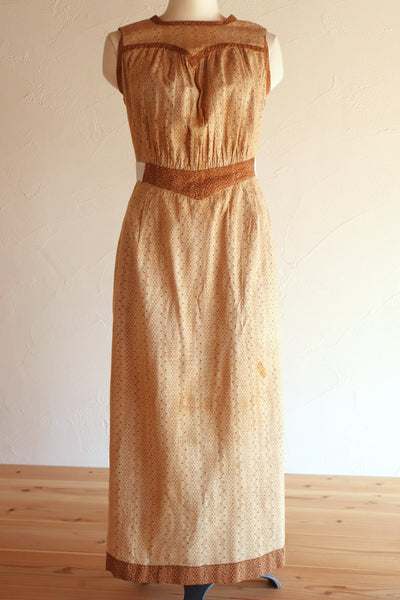 19th Brown Calico Cotton Dress
