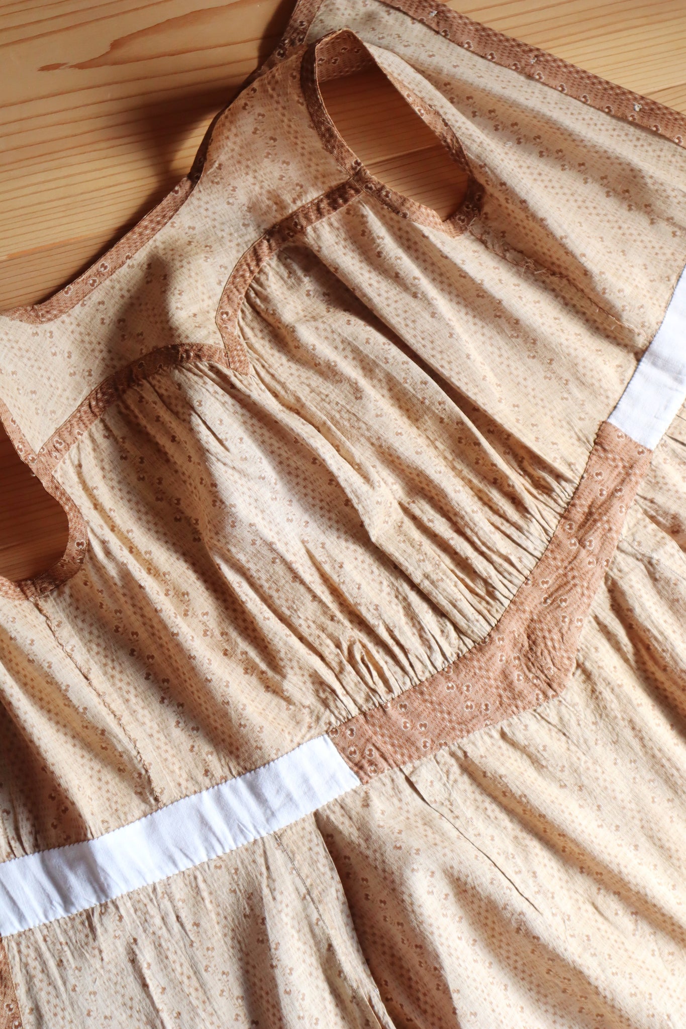 19th Brown Calico Cotton Dress