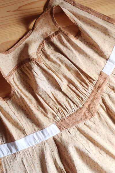 19th Brown Calico Cotton Dress