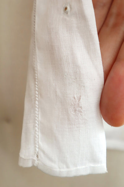 1940s Hand Sewn Linen Cotton Blouse M