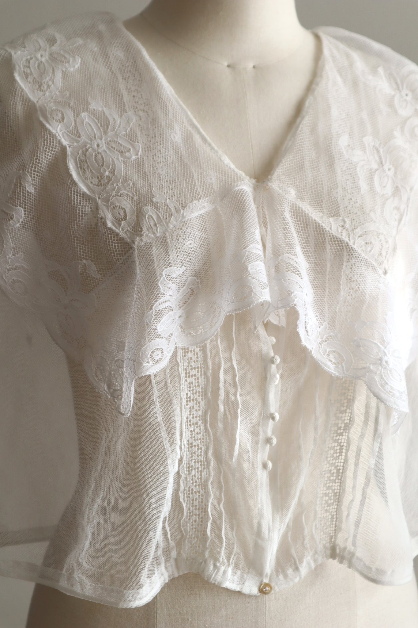 Handmade French Antique Lace Blouse