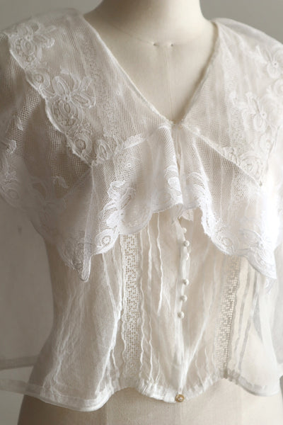 Handmade French Antique Lace Blouse