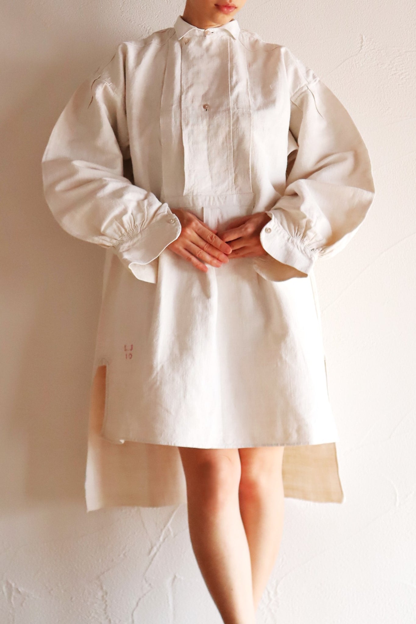 1890s French Homespun Linen Shepherd's Smock