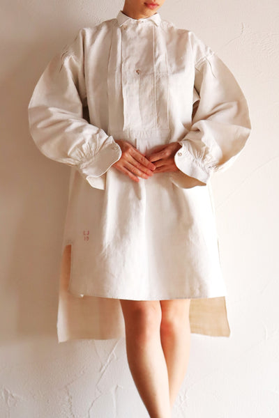 1890s French Homespun Linen Shepherd's Smock