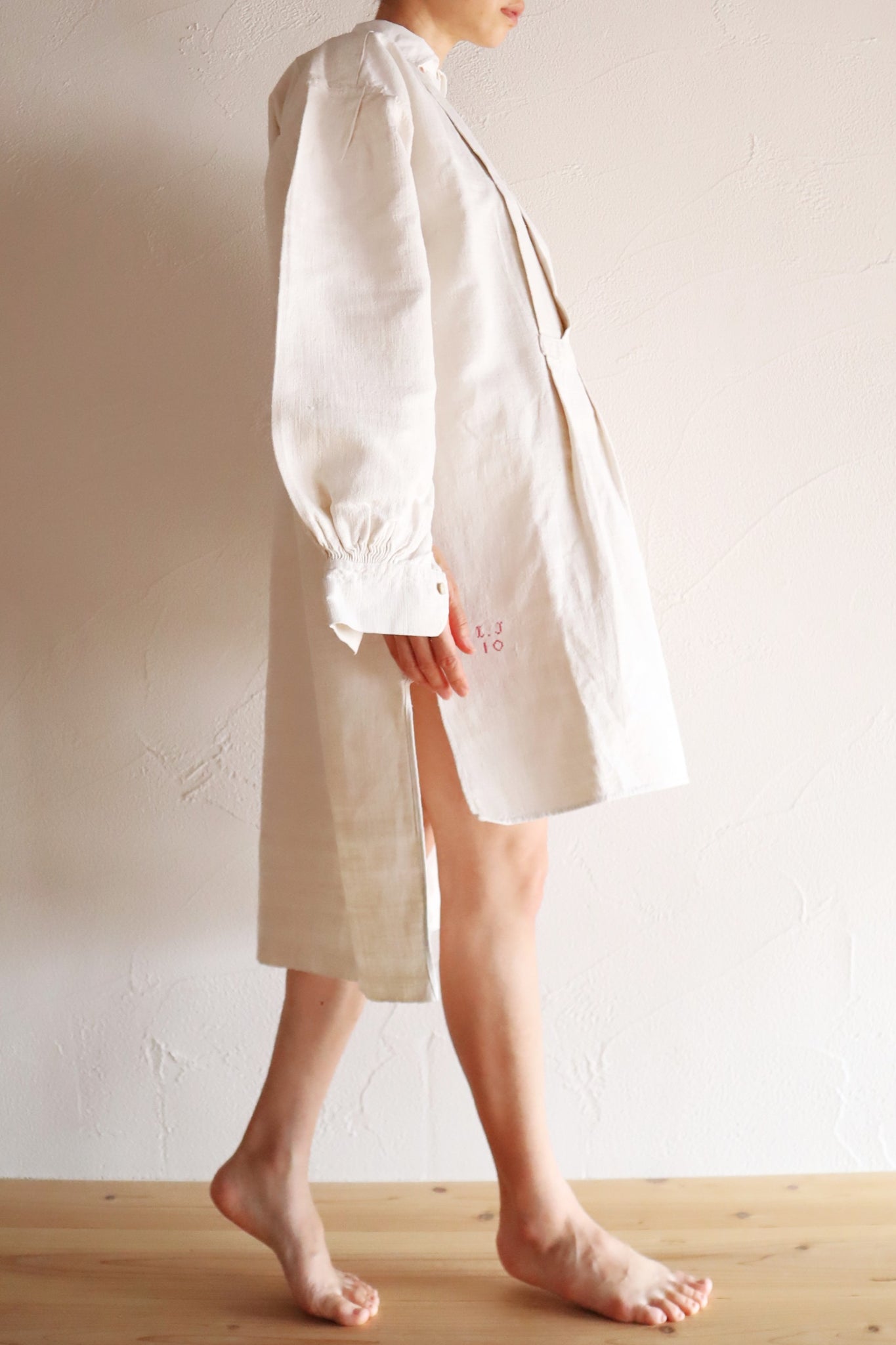 1890s French Homespun Linen Shepherd's Smock