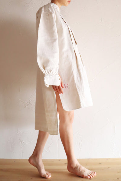 1890s French Homespun Linen Shepherd's Smock