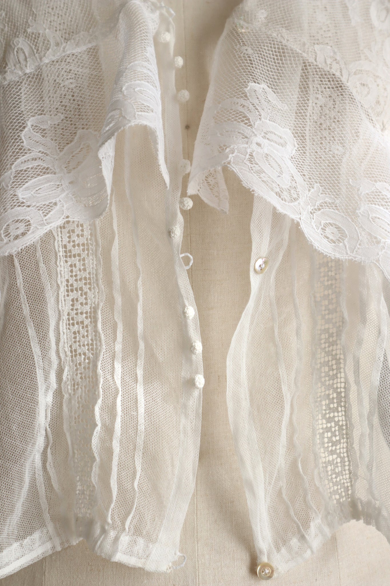 Handmade French Antique Lace Blouse