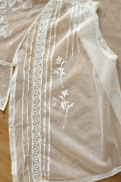 Handmade French Antique Lace Blouse