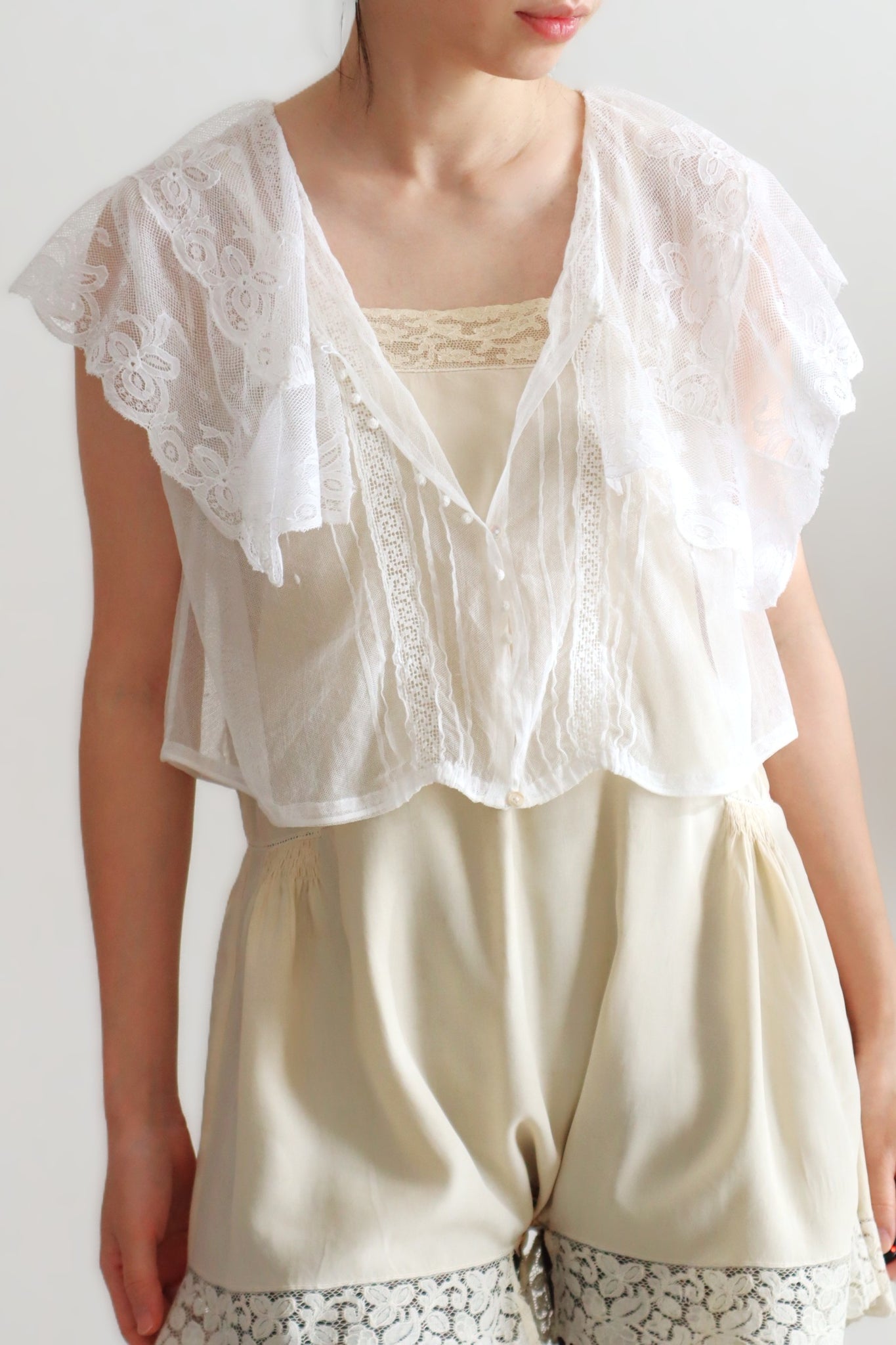 Handmade French Antique Lace Blouse