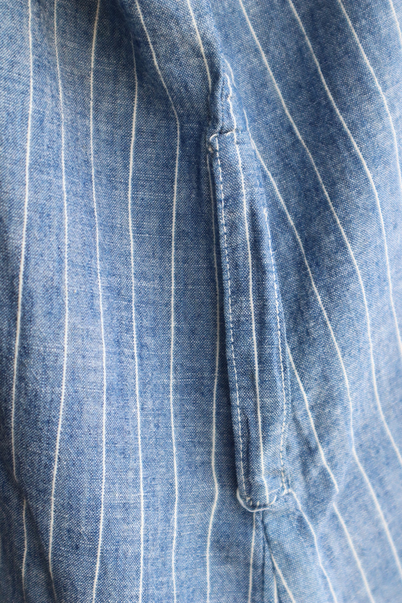 1920s Blue Linen Chambray House Dress