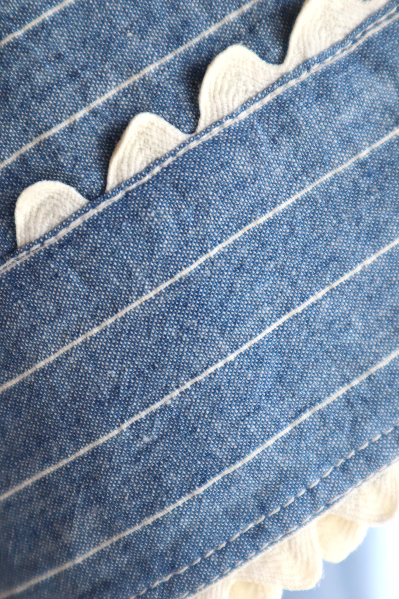 1920s Blue Linen Chambray House Dress