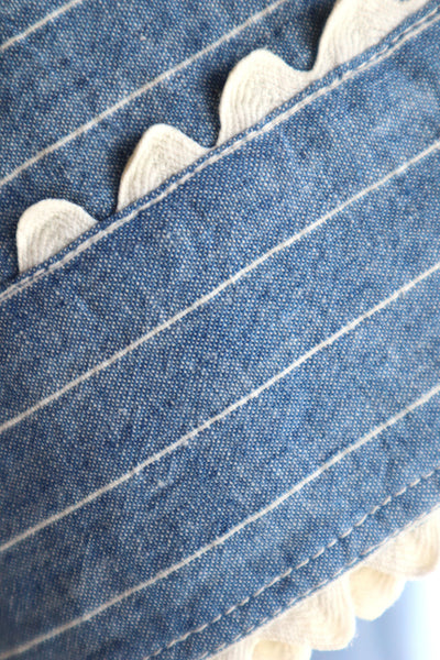 1920s Blue Linen Chambray House Dress