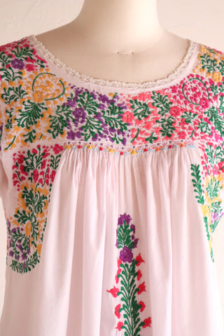 70s Pale Pink Mexican Dress