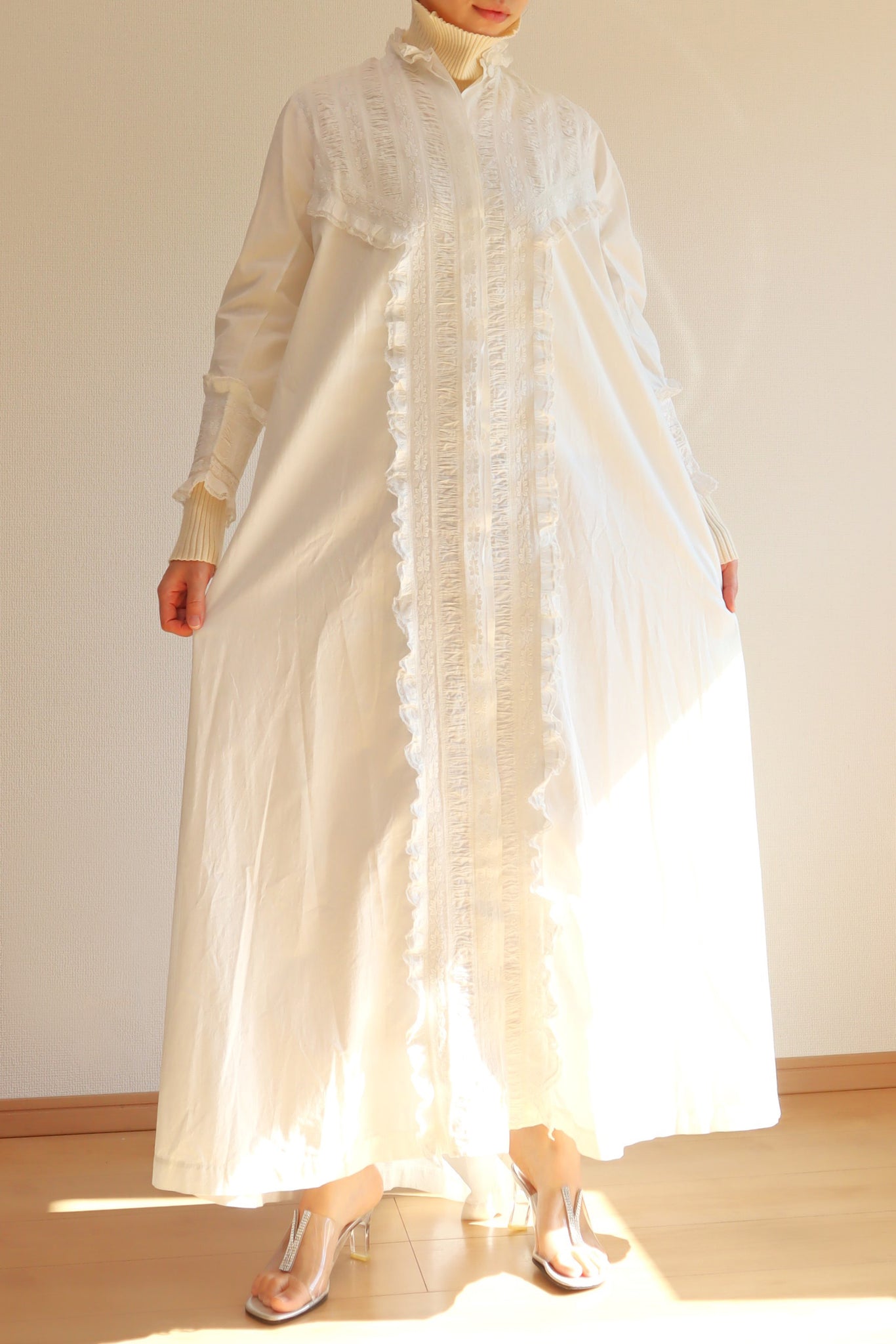 1880s Victorian Broderie Anglaise Dress