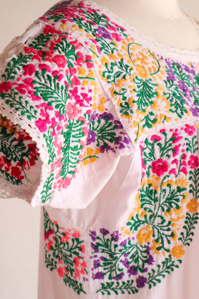 70s Pale Pink Mexican Dress
