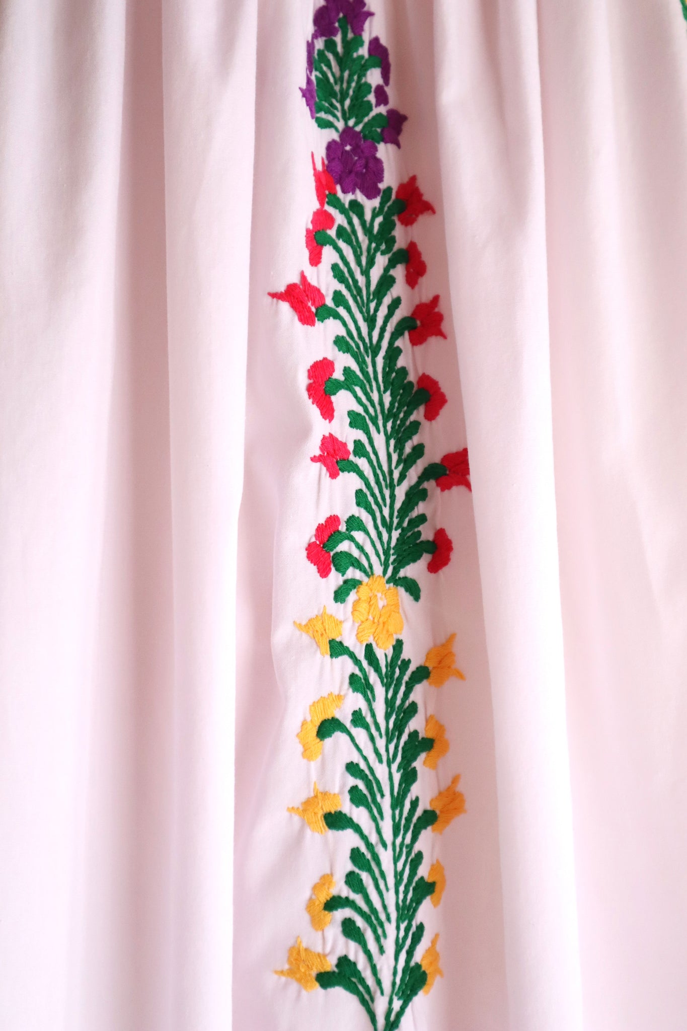 70s Pale Pink Mexican Dress
