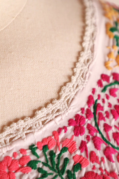 70s Pale Pink Mexican Dress