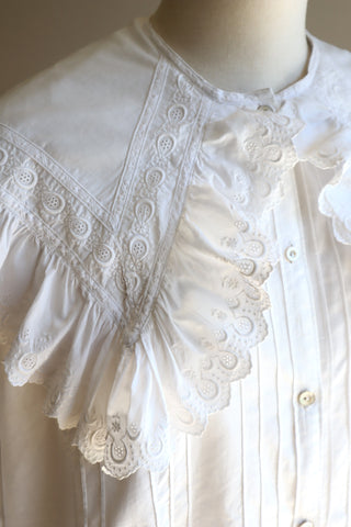 1910s Big Collar Cotton Blouse