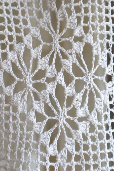 1900s Hand Crochet Lace Cotton Skirt