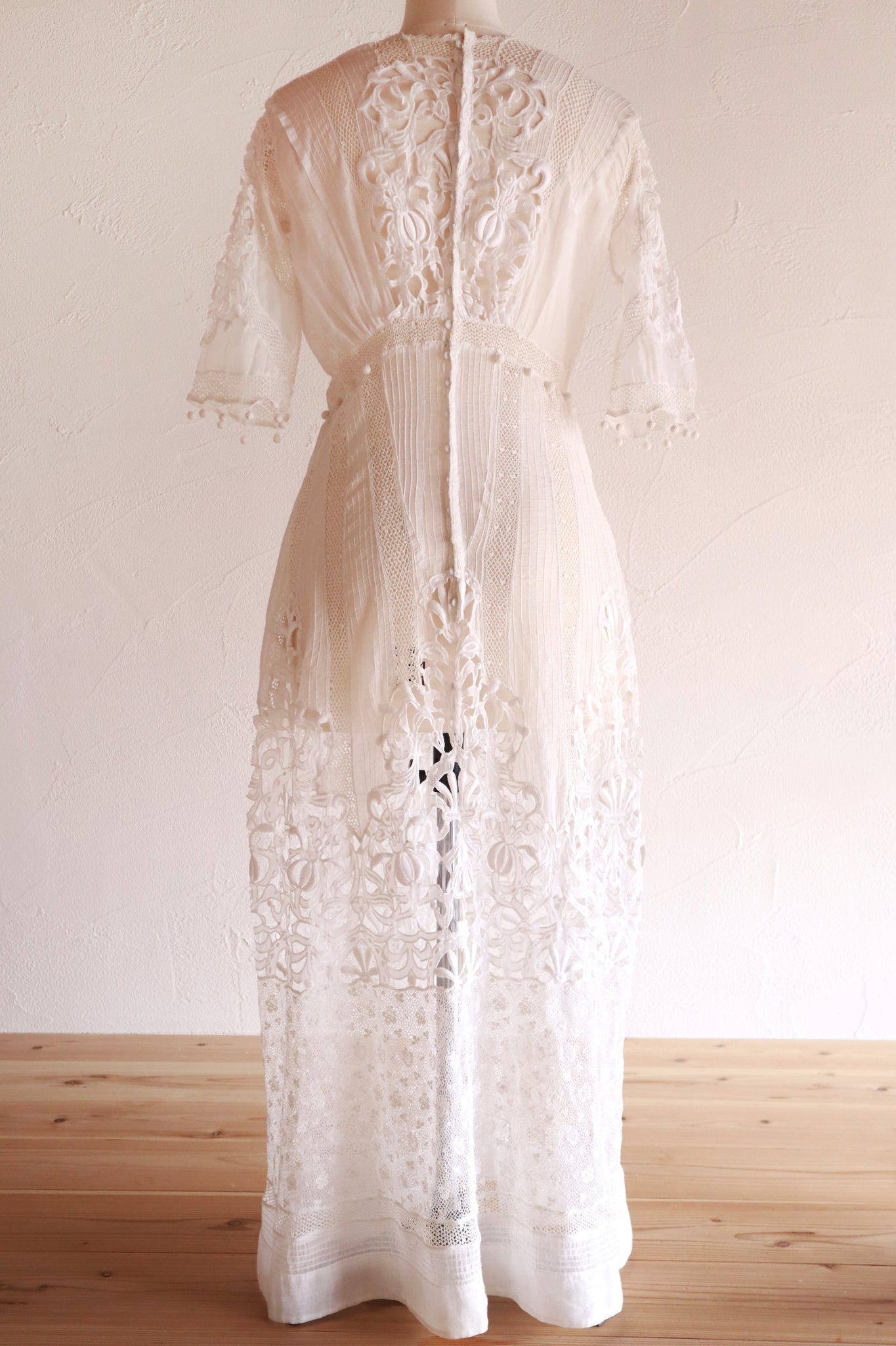 1900s Edwardian Crochet Cutwork Dress