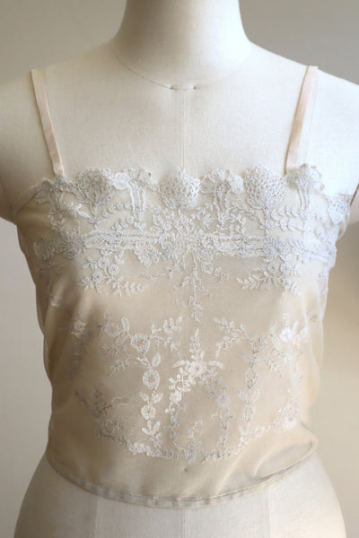 1910s British Hand-Embroidered Tulle Camisole