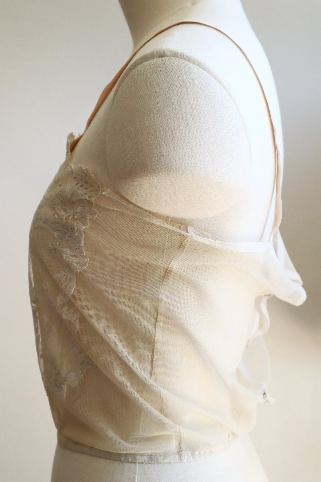 1910s British Hand-Embroidered Tulle Camisole
