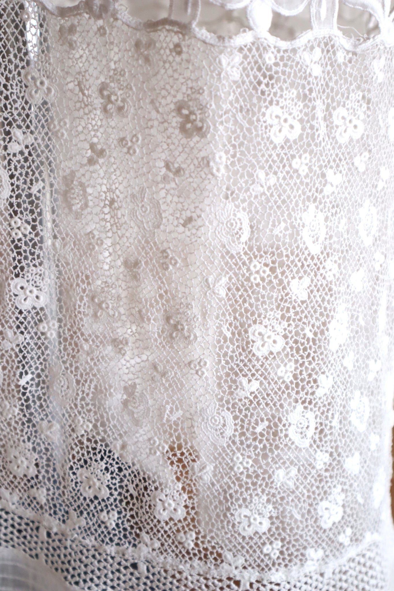 1900s Edwardian Crochet Cutwork Dress