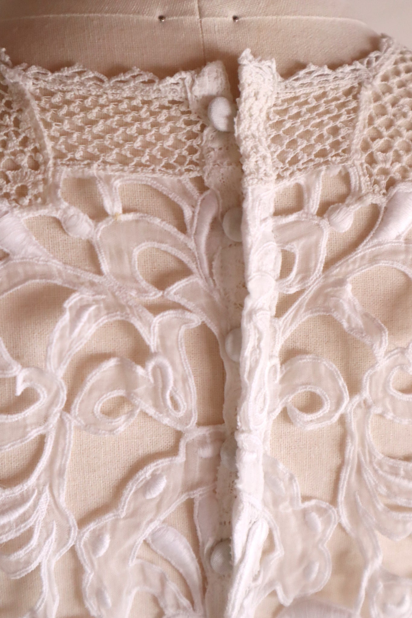1900s Edwardian Crochet Cutwork Dress