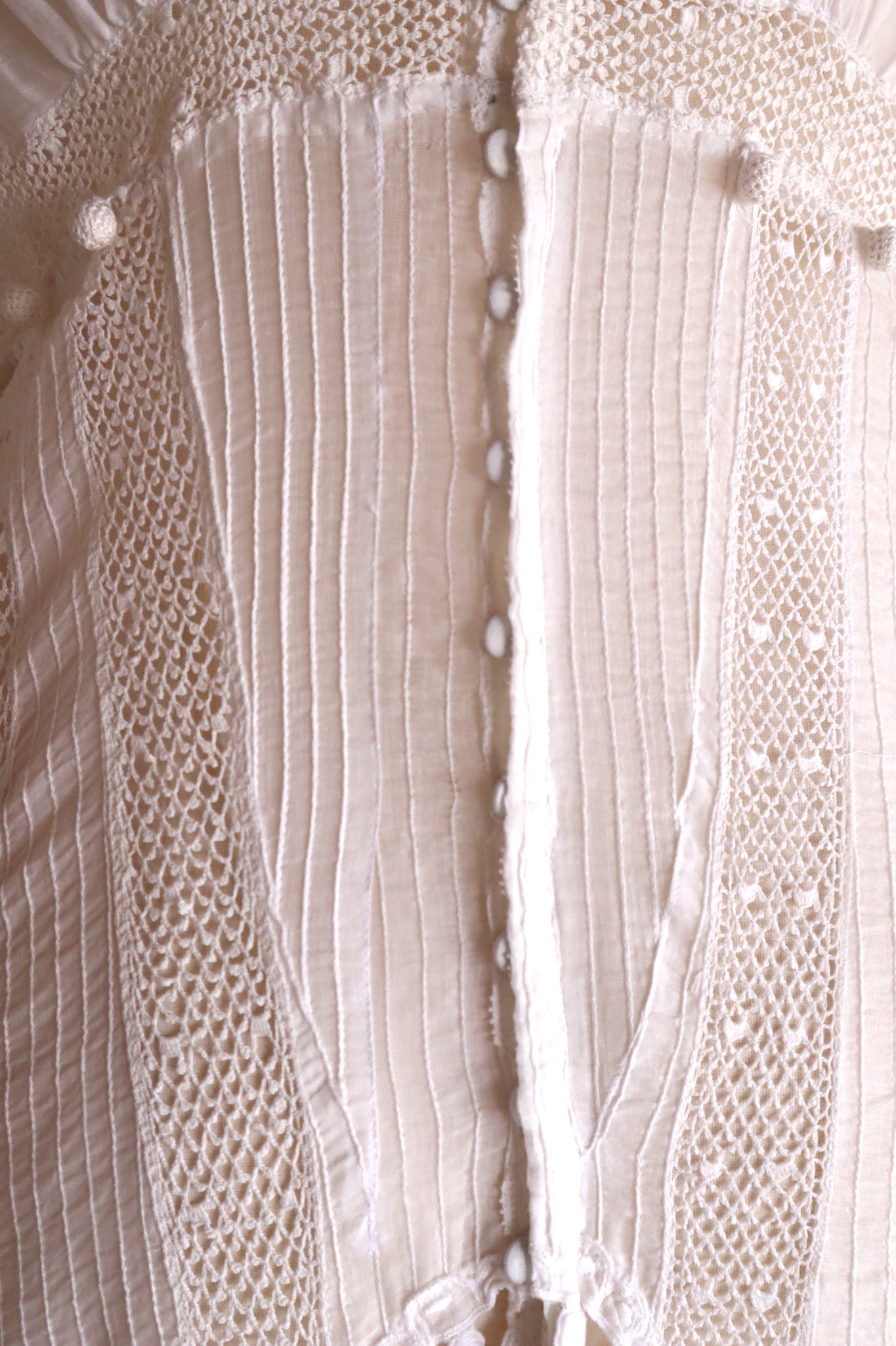 1900s Edwardian Crochet Cutwork Dress