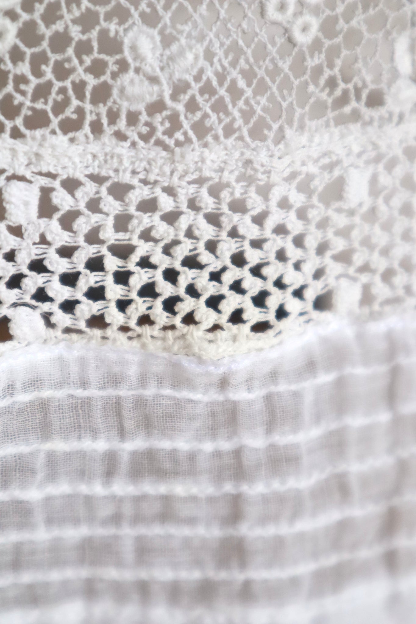 1900s Edwardian Crochet Cutwork Dress
