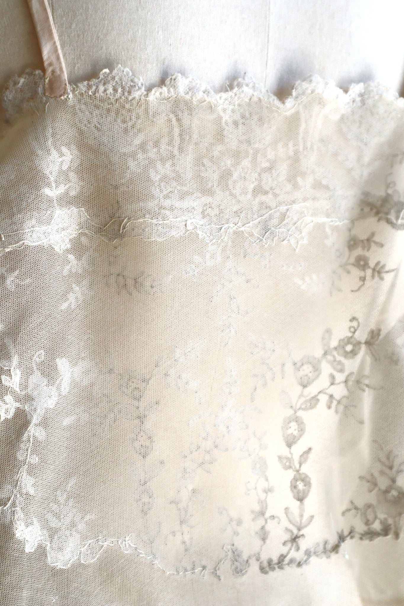 1910s British Hand-Embroidered Tulle Camisole