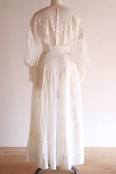 1900s Leaf Embroidery Dress