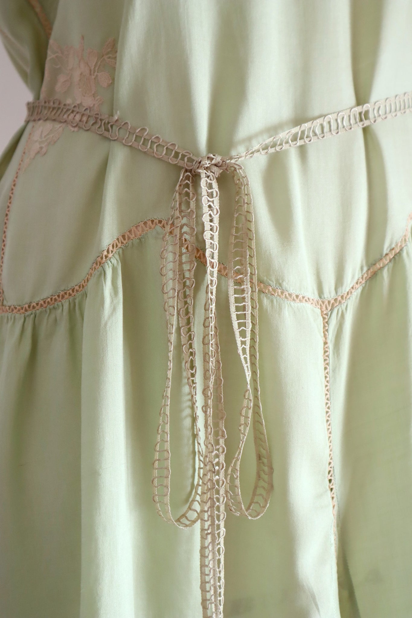 1920s–1930s French Pale Green Silk Step In
